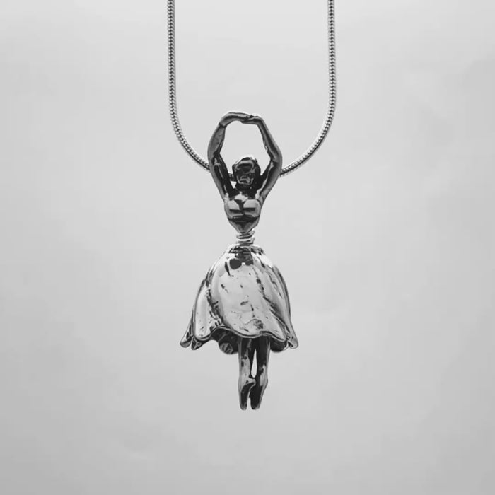 In this video you can see our handcrafted sterling silver Tiny Dancer Bell Pendant from all sides (360 view). 