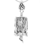 Handcrafted in Sterling Silver, this sterling silver Remembrance Bell Pendant is shaped like a candle with a flame for the bail and melting wax as the clapper.