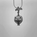 In this video you can see our handcrafted sterling silver Jack O'Lantern Bell Pendant.  Handcrafted in Sterling Silver, the Jack O'Lantern Bell Pendant is shaped like the traditional carved pumpkin with a ghost for the bail and a tea candle for the clapper.