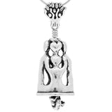 Designed to honor the love of family and handcrafted in Sterling Silver, the body of the bell is formed by four figures holding hands under the family tree. The clapper is a child in a tire swing, ringing the bell.
