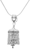 Handcrafted in Sterling Silver, the Friend Bell is decorated with words like "warm hearts" and "enduring ties".