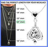 The You Are Loved Bell necklace gift set comes with a 24 inch sterling silver necklace chain and silver polishing cloth.