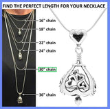 The You Are Loved Bell necklace gift set comes with a 30 inch sterling silver necklace chain and silver polishing cloth.