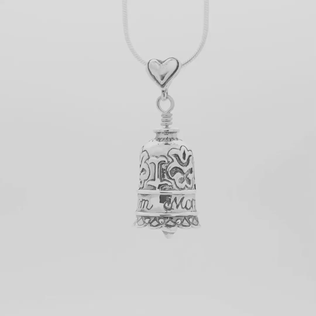 Mother's Heart Sterling Silver Bow & Locket Pendant