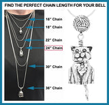 Cat Bell Pendant Necklace Gift Set