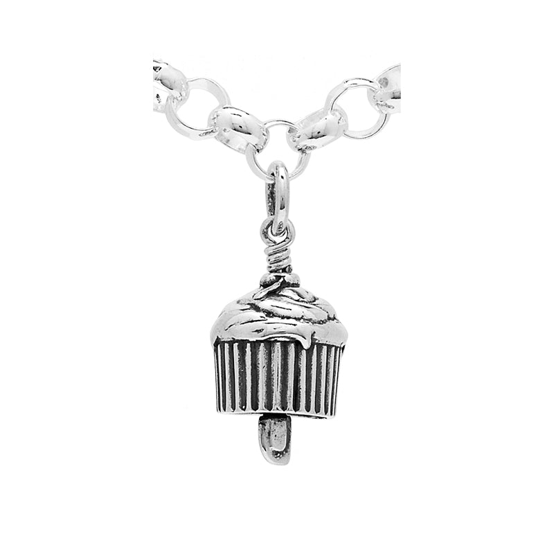 Silver cupcake charm selling