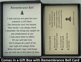 The Remembrance Bell Pendant will be carefully packed in a black gift box, with the gift card in the lid. A silver elastic bow closes the box.