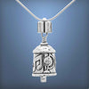 Handcrafted in Sterling Silver for that special teacher making a difference, this Teacher Bell Pendant shows that they are appreciated. The Teacher Bell has a globe, microscope, music note, protractor and a painters palette. The bail of the Teacher Pendant is a book and the clapper is a ruler.