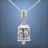 Handcrafted in Sterling Silver for that special teacher making a difference, this Teacher Bell Pendant shows that they are appreciated. The Teacher Bell has a globe, microscope, music note, protractor and a painters palette. The bail of the Teacher Pendant is a book and the clapper is a ruler.