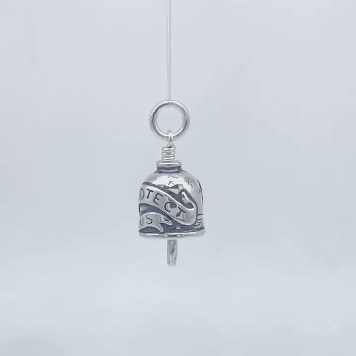 In this video you can see our handcrafted sterling silver St. Christopher Charm Bell from all sides (360 view). 