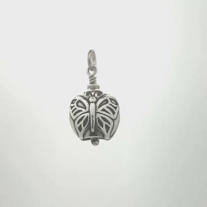 In this video you can see our handcrafted sterling silver Butterfly Charm Bell from all sides (360 view). 