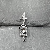 Birdhouse Bell Pendant - SILVER PLATED