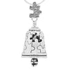 Handcrafted in Sterling Silver, this pendant features puzzle piece cut outs in the bell and a child clasping its knees for the clapper. Inspired by the mother of an Autistic child that John met, this sterling silver bell was created for anyone who loves someone with autism.