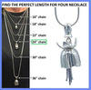 The Bellflower necklace gift set comes with a 24 inch sterling silver necklace chain and silver polishing cloth.