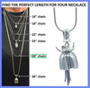The Bellflower necklace gift set comes with a 30 inch sterling silver necklace chain and silver polishing cloth.
