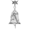 Enchanting Us With Playful Acrobatics Handcrafted in sterling silver, this Dragonfly Bell Pendant features delicate dragonflies taking flight, the bail is a dragonfly and the clapper is a leaf with a tree frog clinging to it.