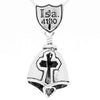 This Pendant has a shield with a bold cross cut-out on the front, representing the armor and protection of God. Handcrafted in sterling silver, this bell features the excerpt from Isaiah 41:10, “Know I am with You” on the reverse.