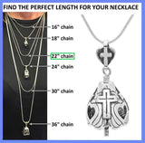 The God Loves You Bell necklace gift set comes with a 22 inch sterling silver necklace chain and silver polishing cloth.