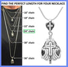 The God Loves You Bell necklace gift set comes with a 24 inch sterling silver necklace chain and silver polishing cloth.