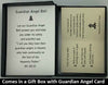 The Guardian Angel Bell Necklace Gift Set will be carefully packed in a black gift box, with the story card in the lid. A silver elastic bow closes the box.