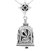 Handcrafted in Sterling Silver, this is one of our most intricately crafted bells, this sterling silver Nativity Bell Pendant memorializes the Nativity with four delicately carved scenes.