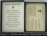 The Nature's Blessing Bell Pendant will be carefully packed in a black gift box, with the story card in the lid. A silver elastic bow closes the box.