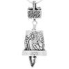 This Nature's Blessing Bell Pendant is artfully designed and crafted in sterling silver. It features a flower pot shape, with flowers adorning the sides and a shovel forming the clapper. To finish, a flower basket is used as a bail.