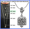 The Quilt With Love Bell necklace gift set comes with a 22 inch sterling silver necklace chain and silver polishing cloth.