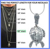 The Sea Turtle Bell necklace gift set comes with a 30 inch sterling silver necklace chain and silver polishing cloth.