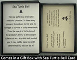 The Sea Turtle Bell Pendant will be carefully packed in a black gift box, with the story card in the lid. A silver elastic bow closes the box.