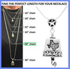 The Spirit of Texas Bell necklace gift set comes with a 30 inch sterling silver necklace chain and silver polishing cloth.