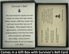 The Survivors Bell Pendant will be carefully packed in a black gift box, with the story card in the lid. A silver elastic bow closes the box.