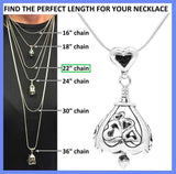 The You Are Loved Bell necklace gift set comes with a 22 inch sterling silver necklace chain and silver polishing cloth.