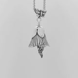 In this video you can see our handcrafted sterling silver Spring Flower Bell Necklace from all sides (360 view). 