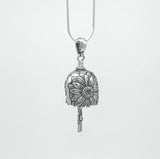 In this video you can see our handcrafted sterling silver Sunflower Bell Necklace Gift Set. 