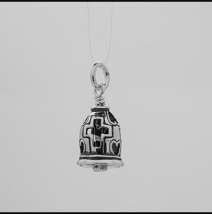 In this video you can see our handcrafted sterling silver Bell of Christ Charm Bell from all sides (360 view). 
