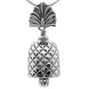 Handcrafted in sterling silver, the Pineapple Bell Pendant is shaped like the delicious fruit with its distinctive crown forming the bail of this pendant. The pineapple has long been a popular symbol of hospitality and celebration.