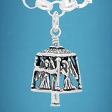 Handcrafted in Sterling Silver, the Angel Charm Bell is adorned with angels on all four sides, two with open arms and two with their hands clasped in prayer.