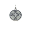 Handcrafted in sterling silver, the front of the DKG Journey Medallion Charm features a compass design.